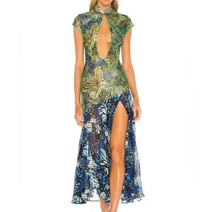 Lace Qi Pao Deep V Neck Dress